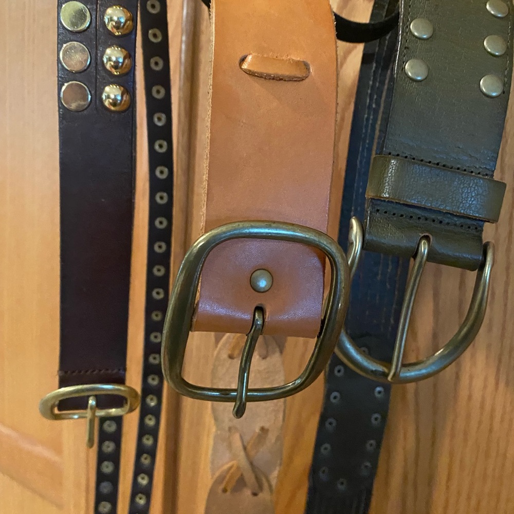 Linea Pelle Leather Belt Trio - Black, Tan, Brown